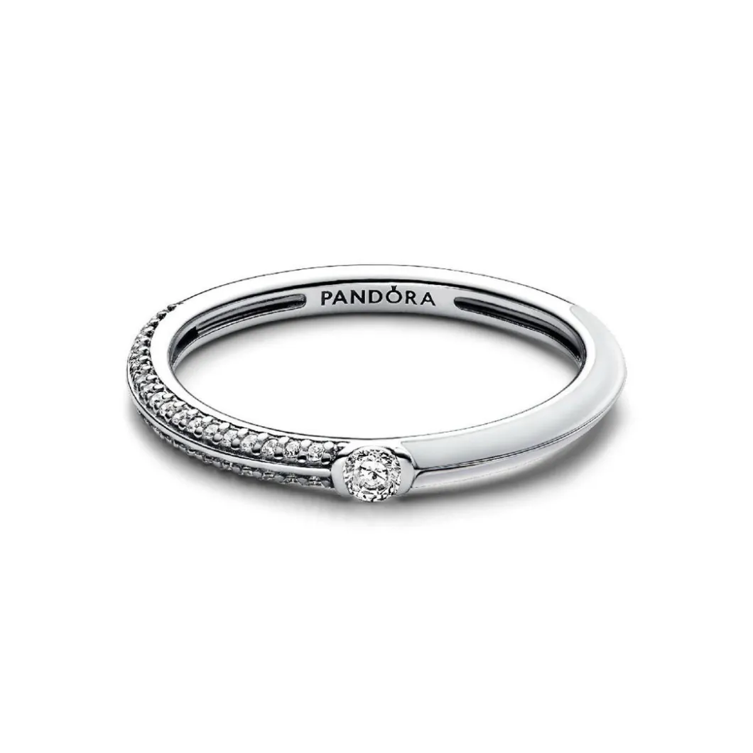 Pandora Bague<Anneau Double Blanc et Pavé ME