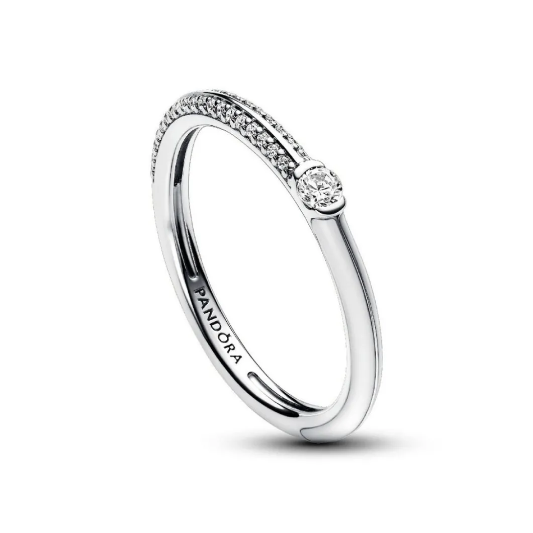 Pandora Bague<Anneau Double Blanc et Pavé ME
