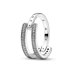 Pandora Bague<Anneau Double Signature et Pavé Signature