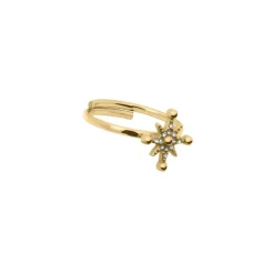 Pierre Lannier Bijoux Bague<Bague Ajustable Femme Pierre Lannier PERSEA Acier Doré Cristaux
