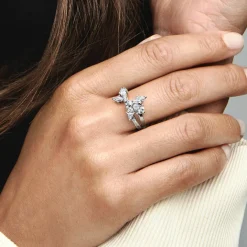 Pandora Bague<Bague Asymétrique Herbier Scintillant - Timeless