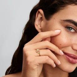 Pandora Bague<Bague Cercle Pavé de Forme Organique & Perle de Culture d'Eau Douce Traitée