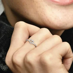 Pandora Bague<Bague Chevron Cœur Vœu Scintillant Timeless - Argent