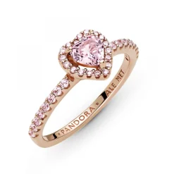 Pandora Bague<Bague Cœur Surélevé & cristal Rose Timeless - Rose gold