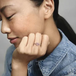 Pandora Bague<Bague Cœur Surélevé & cristal Rose Timeless - Rose gold