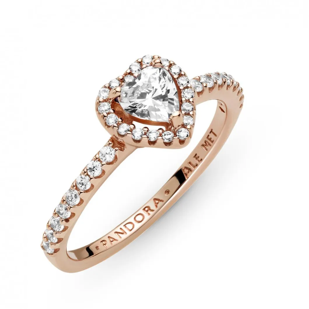 Pandora Bague<Bague Cœur Surélevé Timeless - Métal Doré à l'or Rose fin 585/1000