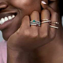 Pandora Bague<Bague cœurs scintillants Signature