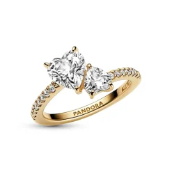 Pandora Bague<Bague Double Cœur Scintillant - Timeless