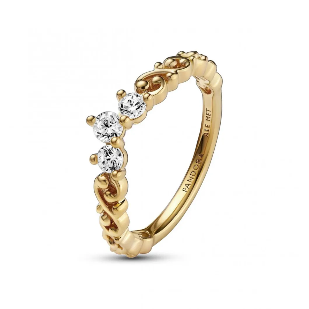 Pandora Bague<Bague en métal doré à l'or fin 585/1000 Tiare Volute Royale