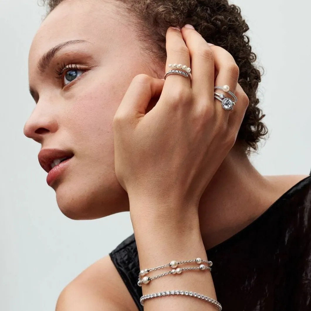 Pandora Bague<Bague femme argent sterling 193145C01 avec perle blanche et zircone transparente Timeless