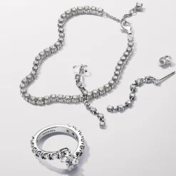 Pandora Bague<Bague Femme en argent sterling avec zircons Timeless