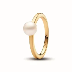 Pandora Bague<Bague femme métal doré à l'or fin avec perle Timeless