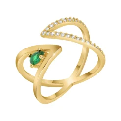 So Charm Bijoux Bague<Bague Femme So Charm - B4117-DORE - Bague Femme Dorée Vert