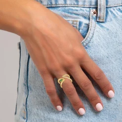 So Charm Bijoux Bague<Bague Femme So Charm - B4117-DORE - Bague Femme Dorée Vert