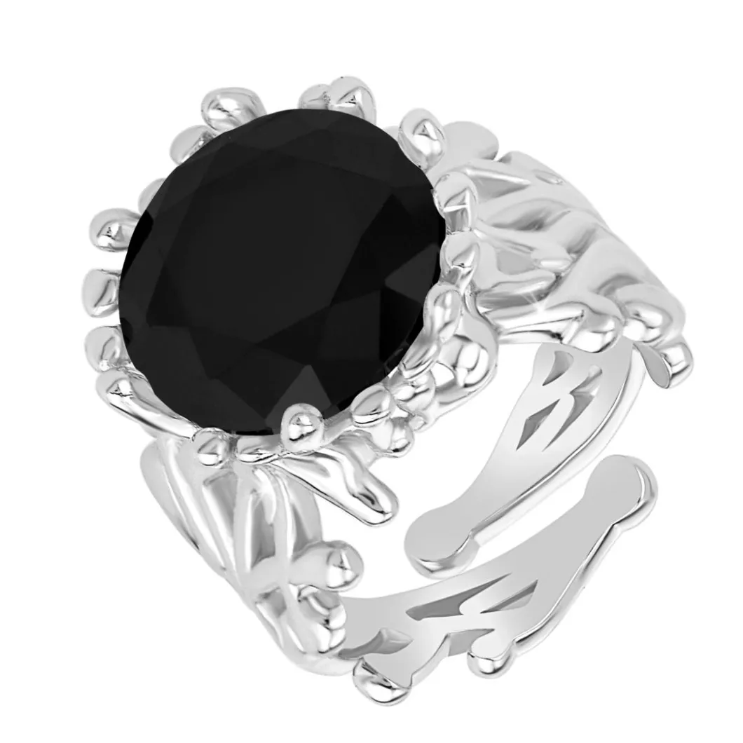 So Charm Bijoux Bague<Bague Femme So Charm - B3333-ARGENT-NOIR - Bague Femme Argentée