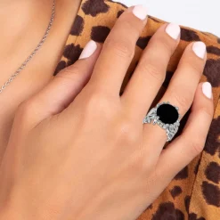 So Charm Bijoux Bague<Bague Femme So Charm - B3333-ARGENT-NOIR - Bague Femme Argentée