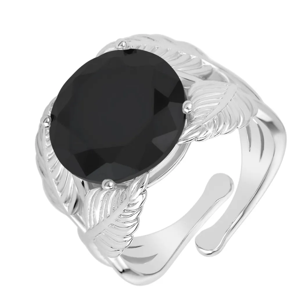 So Charm Bijoux Bague<Bague Femme So Charm - B3334-ARGENT-NOIR - Bague Femme Argentée