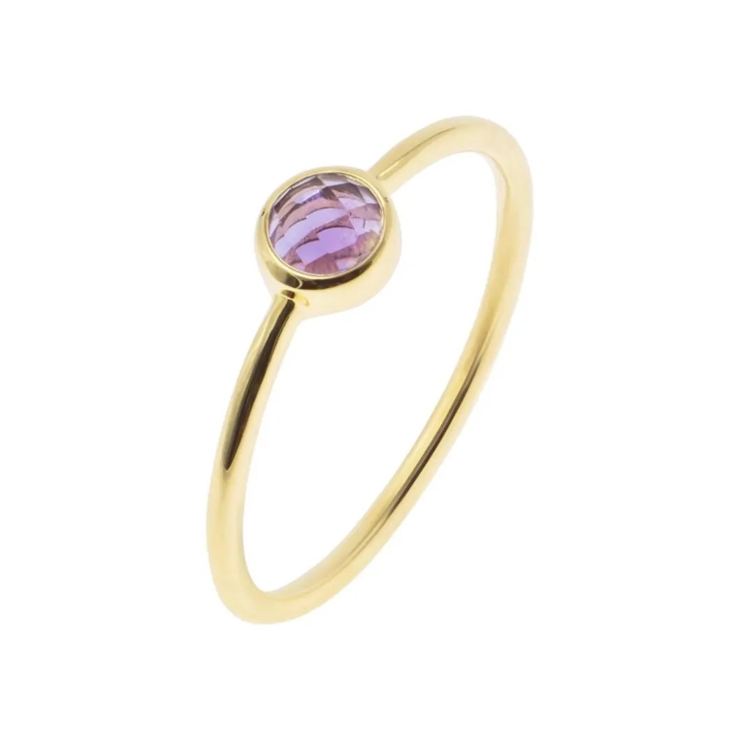 Sloya Bague<Bague Gemia En Pierre Améthyste Plaqué Or Violet