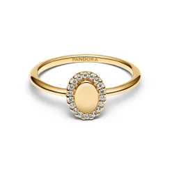 Pandora Bague<Bague Halo Ovale Gravable