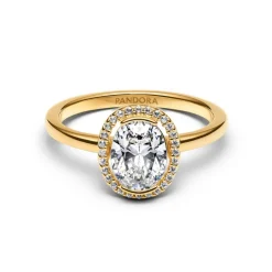 Pandora Bague<Bague Halo Ovale Scintillant