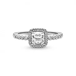 Pandora Bague<Bague Halo Scintillant Carré Timeless - Argent