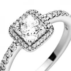 Pandora Bague<Bague Halo Scintillant Carré Timeless - Argent