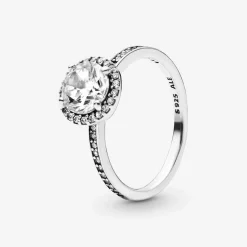 Pandora Bague<Bague Halo Scintillant Rond Timeless