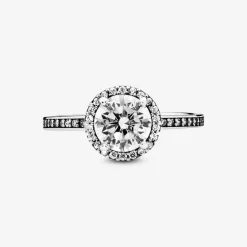 Pandora Bague<Bague Halo Scintillant Rond Timeless