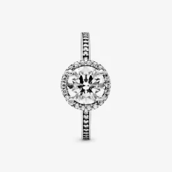 Pandora Bague<Bague Halo Scintillant Rond Timeless