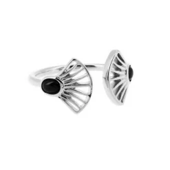 Kosma Paris Bague<Bague Kosma Arielle BRS22261-ARGENT - Métal Argenté & Onyx Noir Femme