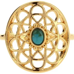 Kosma Paris Bague<Bague Kosma Stella BRSL0436-OCTUBU - Métal jaune & Turquoise Femme Doré