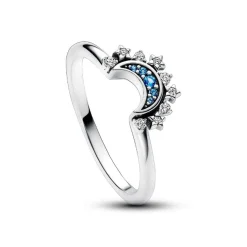 Pandora Bague<Bague Lune Scintillante Bleu Céleste