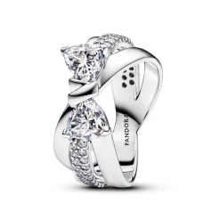 Pandora Bague<Bague Nœud Et Anneaux Entrecroisés Scintillants Argent