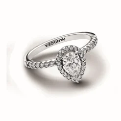 Pandora Bague<Bague Timeless - Halo Poire Scintillant Argent 925/1000