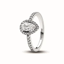 Pandora Bague<Bague Timeless - Halo Poire Scintillant Argent 925/1000