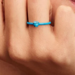 Pandora Bague<Bague Pierre Cœur Turquoise