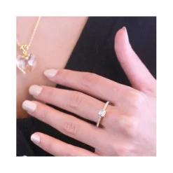 MYC-Paris Bague<Bague Simple Square DR0347-G - Doré Et Cristal