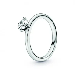 Pandora Bague<Bague Solitaire Cœur Incolore Moments