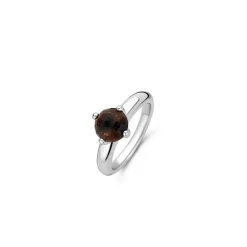 Ti Sento Bague<Bague 12179TB - argent pierre synth. Marron translucide serti griffes Femme