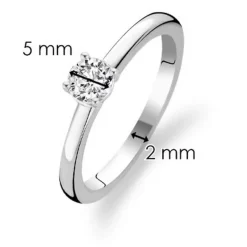 Ti Sento Bague<Bague 12110ZI - Bague Argent Serti Griffé Zirconium Bijoux