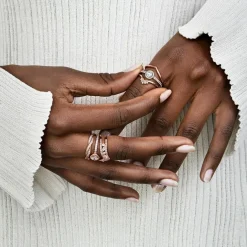 Pandora Bague<Bague Torsades Scintillante Timeless Métal doré à l’Or Rose fin 585/1000ᵉ