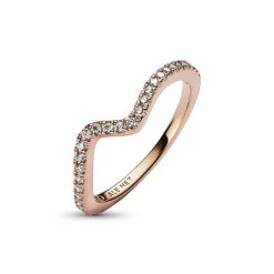 Pandora Bague<Bague Vague Scintillante doré rose