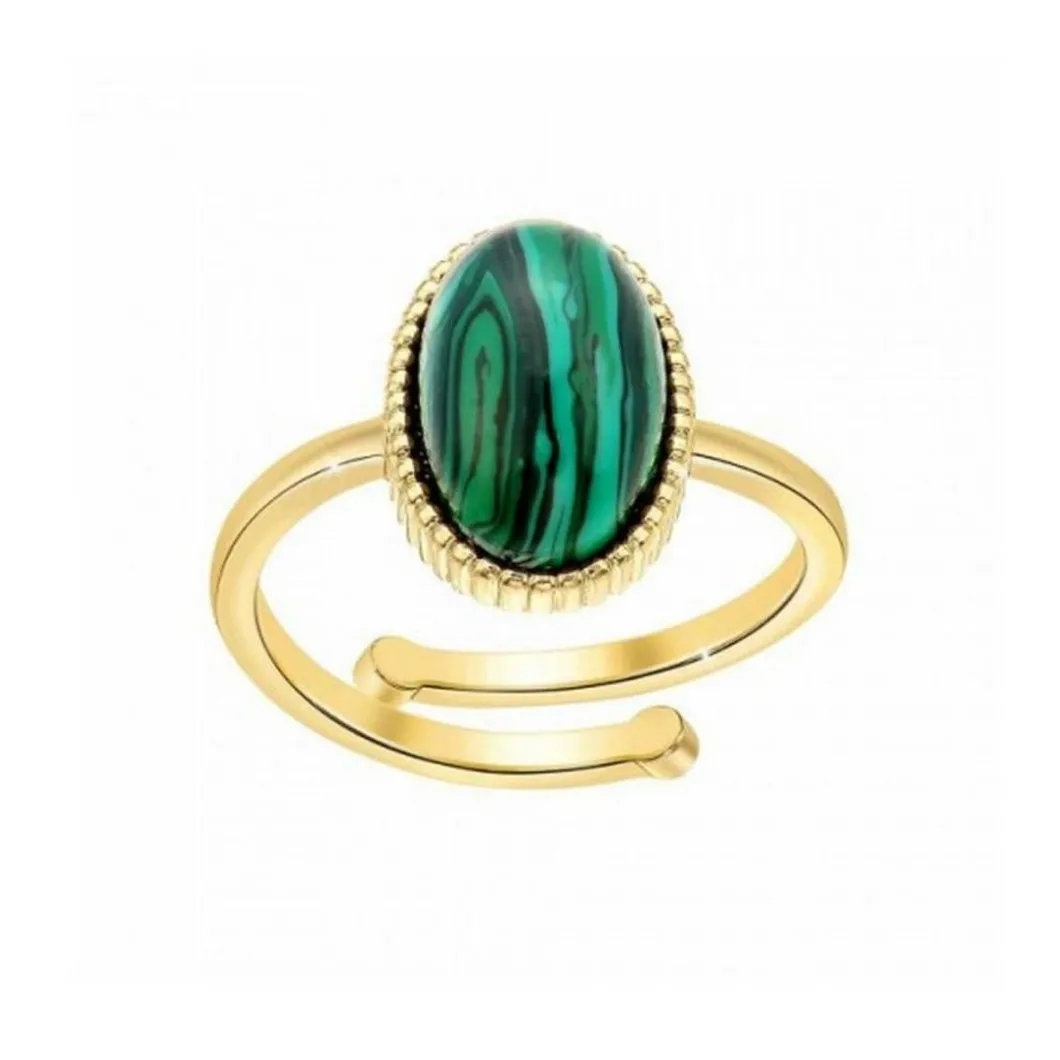 Angèle M Bijoux Bague<Bagues Femme B2457-MALACHITE - Angèle M Doré