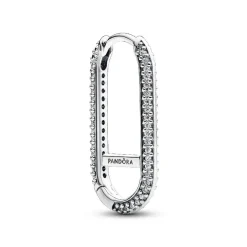Pandora Boucles D'Oreilles<Boucle d’Oreille Unique Link Pavé Allongé Argent