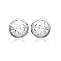 Maison de la Bijouterie Boucles D'Oreilles<Boucles d'oreille mixte argent rhodié blanc serti clos - Z5ZZ5Z05