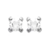 Maison de la Bijouterie Boucles D'Oreilles<Boucles d'oreille mixte argent rhodié serti 4 griffes rhodie - Z5055Z0Y