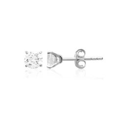 Maison de la Bijouterie Boucles D'Oreilles<Boucles d'oreille mixte argent rhodié serti griffe classique - Z5055Z04
