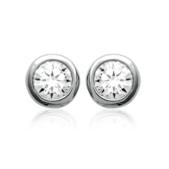 Maison de la Bijouterie Boucles D'Oreilles<Boucles d'oreille Puce mixte argent rhodié serti clos classique - Z5ZZ5Z03