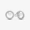 Pandora Boucles D'Oreilles<Boucles d'oreilles femme argent sterling avec perle et zircone Timeless