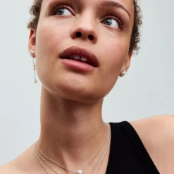 Pandora Boucles D'Oreilles<Boucles d'oreilles femme argent sterling avec perle et zircone Timeless